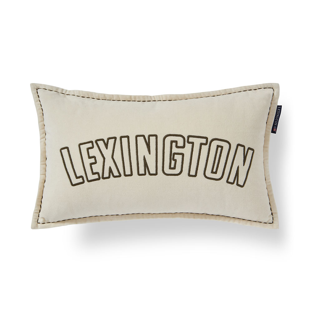 Lexington Text Logo Organic Cotton Velvet Prydnadskudde